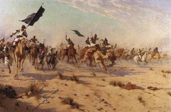Robert Talbot Kelly Flight of the Khalifa after his defeat at the battle of Omdurman china oil painting image